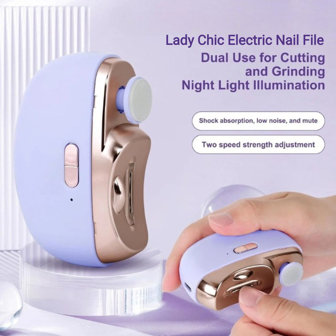 Lady Chic Electric Nail File With Carrying Purse